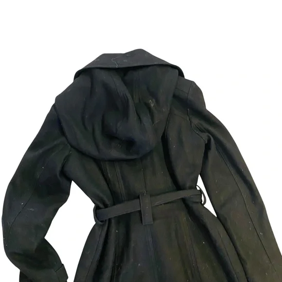 MICHAEL Michael Kors Hooded Wool Blend Peacoat Coat Sz Small Black - Picture 5 of 10